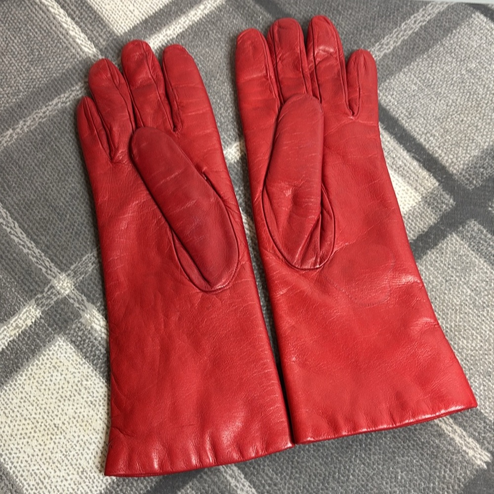 Made in Italy Leather Gloves with rabbit fur lining - Picture 2 of 8
